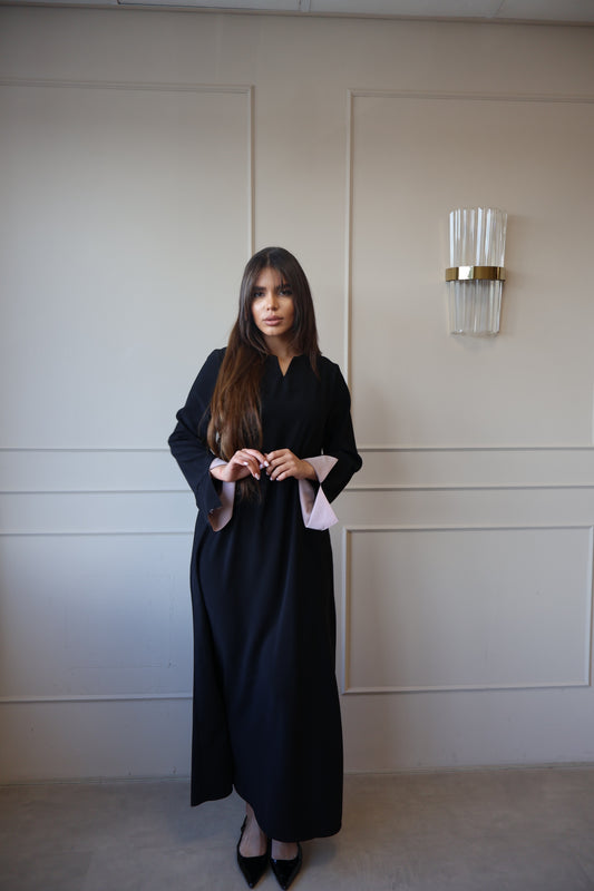 Black dress pink