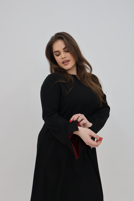 Abaya dress black X red